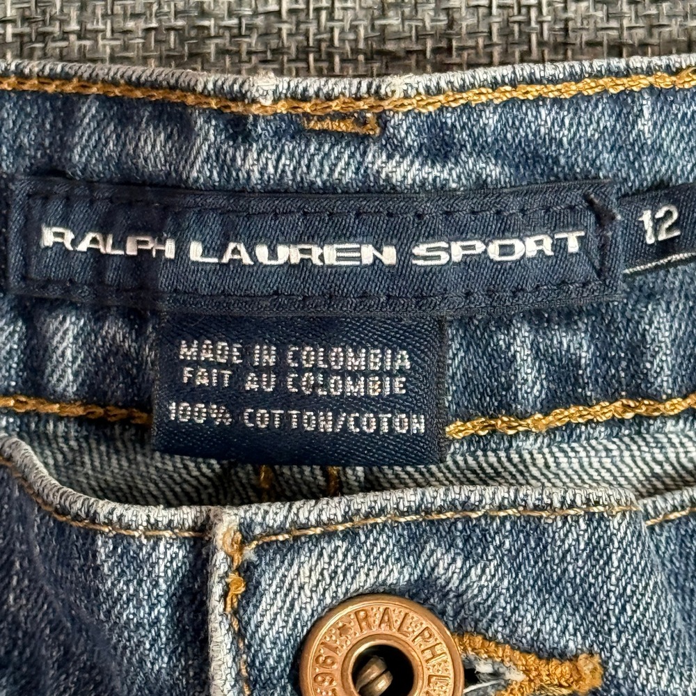 Ralph Lauren Sport Denim Shorts Women Blue Frayed Raw Hem Summer | 12 - Picture 3 of 11